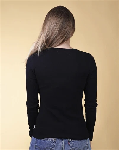 Elsk - Rib Langærmet Trøje - Black